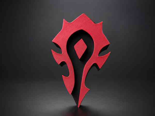 Suporte Headset Bandeira Horda em vermelho e preto